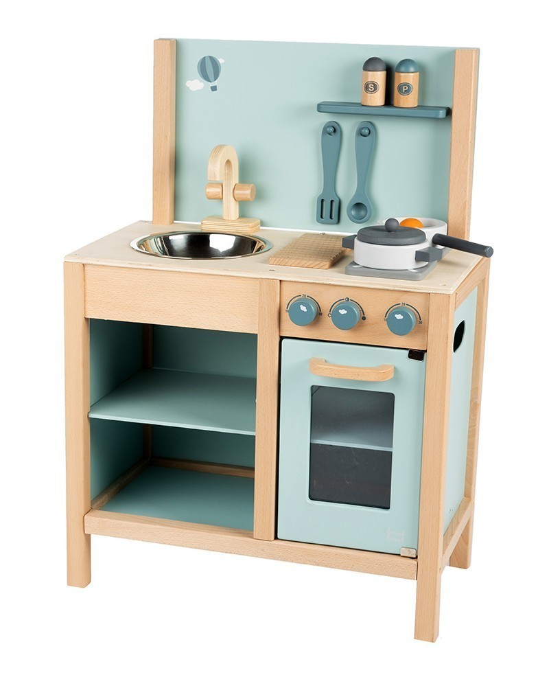 LLWT-25415-01 Label Label Drvena dječija kuhinja – Green - Image 1