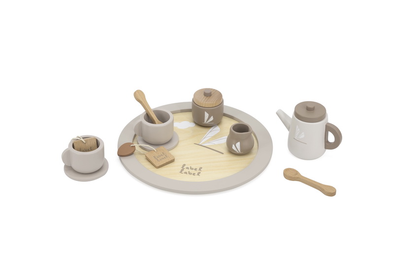 LLWT-37117 – Tea Set Nougat – 01 Label Label Drveni set za čaj - Nougat - Image 1