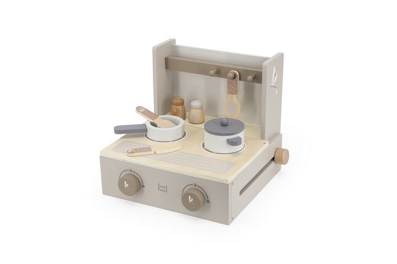 LLWT-37124 – Foldable Cooker Nougat – 01 Label Label Drveni prenosni šporet - Nougat - Image 1