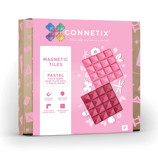 Pastel-600-x-600_2pc-Berry Connetix Tiles - Pastel osnovna ploča Pink & Berry 30X30cm (2 kom) - Image 1