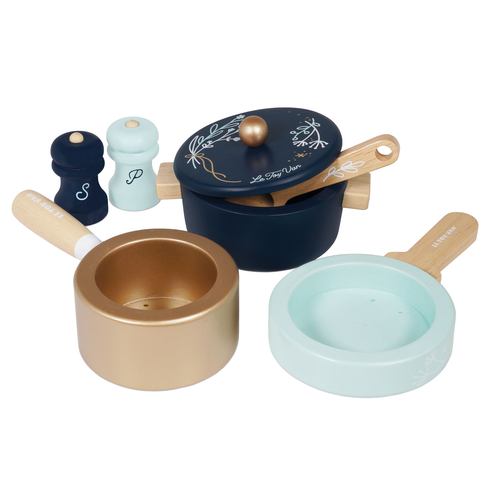TV301-pots-and-pans-blue-copper Le Toy Van Drvene šerpe i tave - Image 1