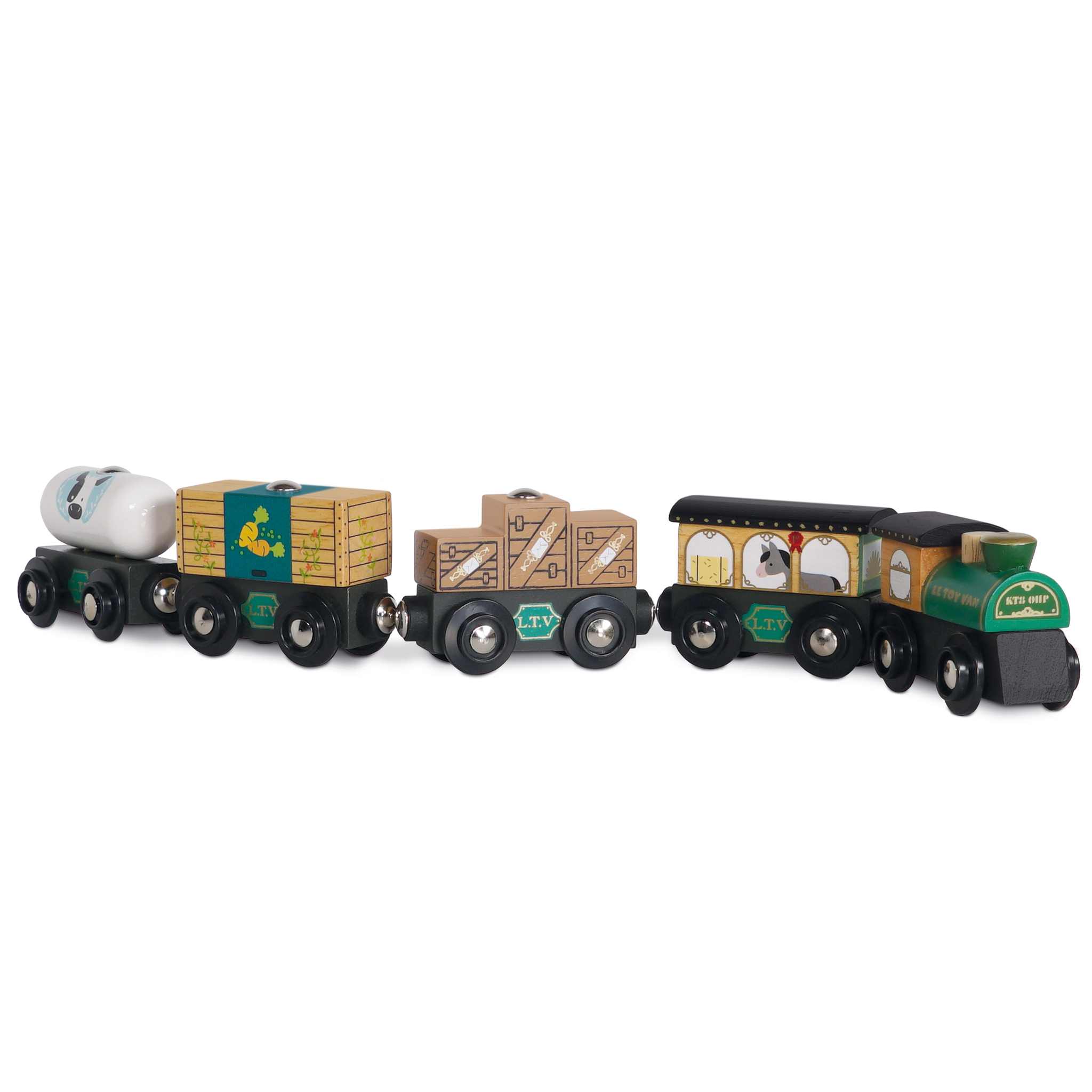 TV711-Green-Trains-Cargo-Set Le Toy Van set drvenih vozića - Great Green Train - Image 1