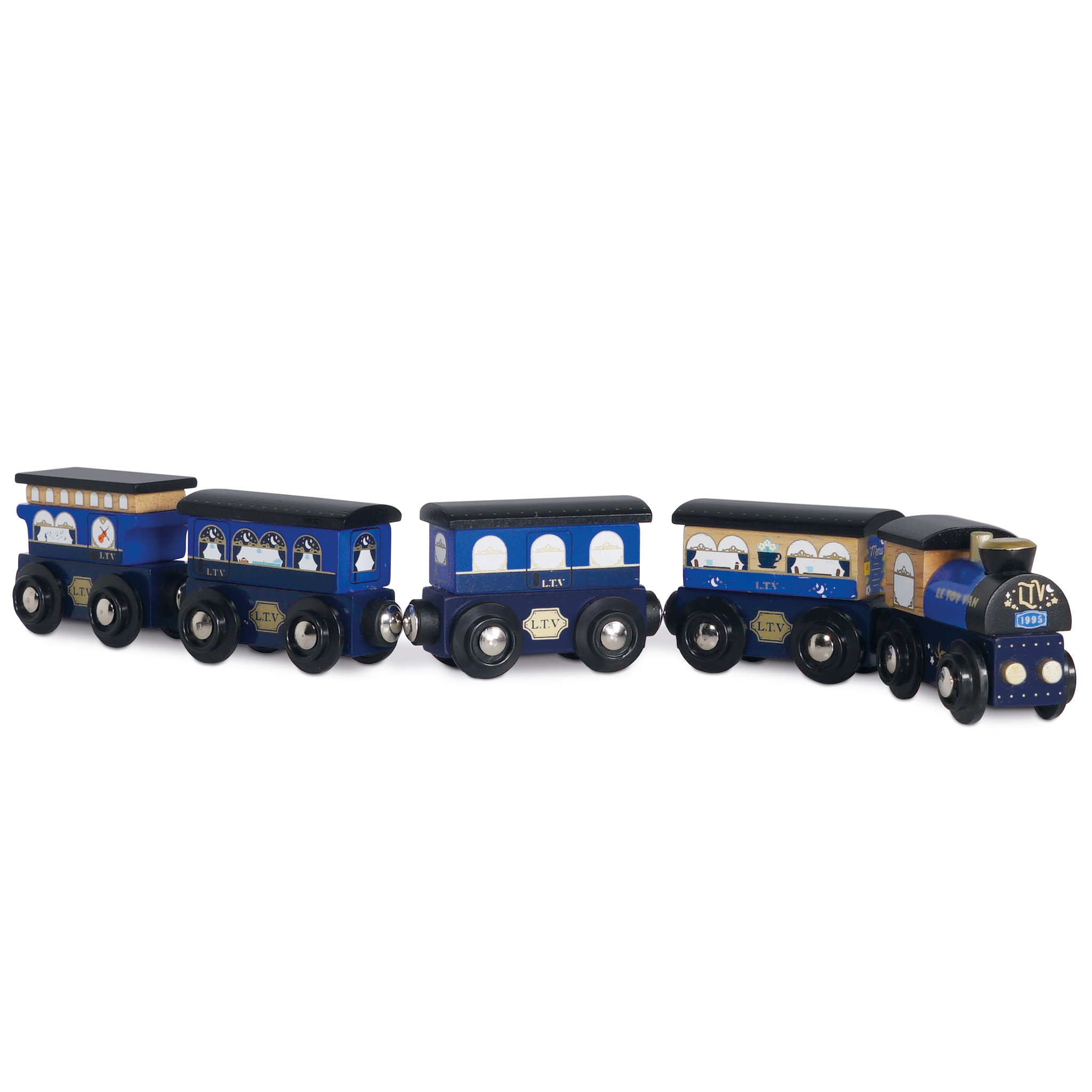 TV712-Blue-Trains-Midnight-Express-Set Le Toy Van set drvenih vozića - Twilight Train - Image 1