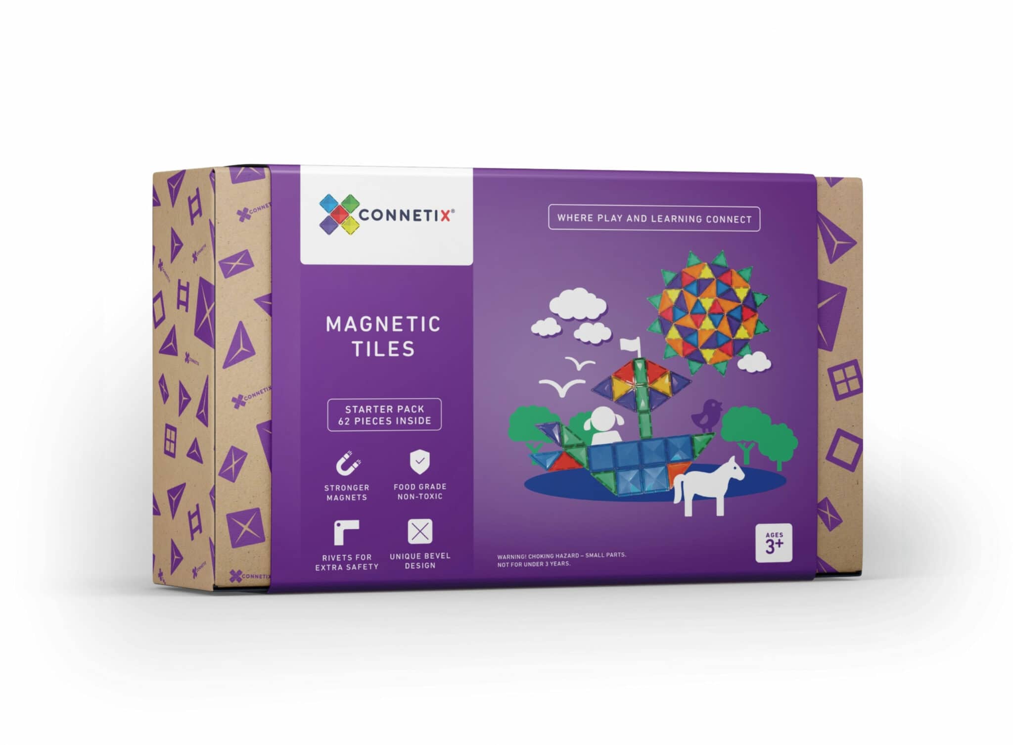 connetix-magnetic-tiles-starter-pack-62-pcs Connetix Tiles - Rainbow Starter set (62 kom) - Image 1