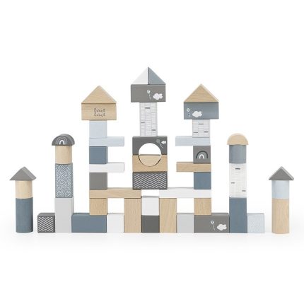 Label Label Drvene kocke za gradnju 50 kom - Blue