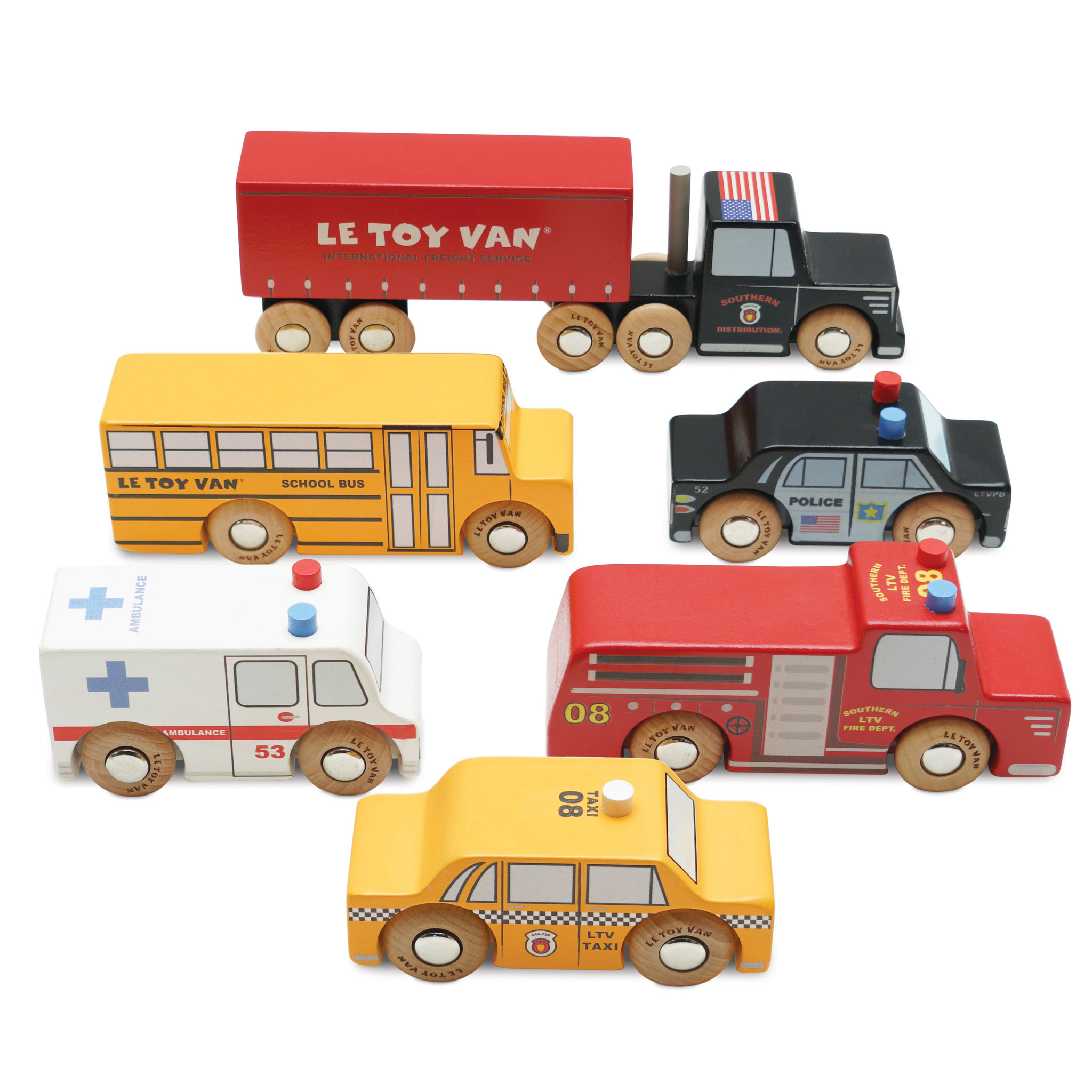 tv268-new-york-popular-cars-and-vehicles-wooden-set Le Toy Van Set drvenih autića - New York - Image 1