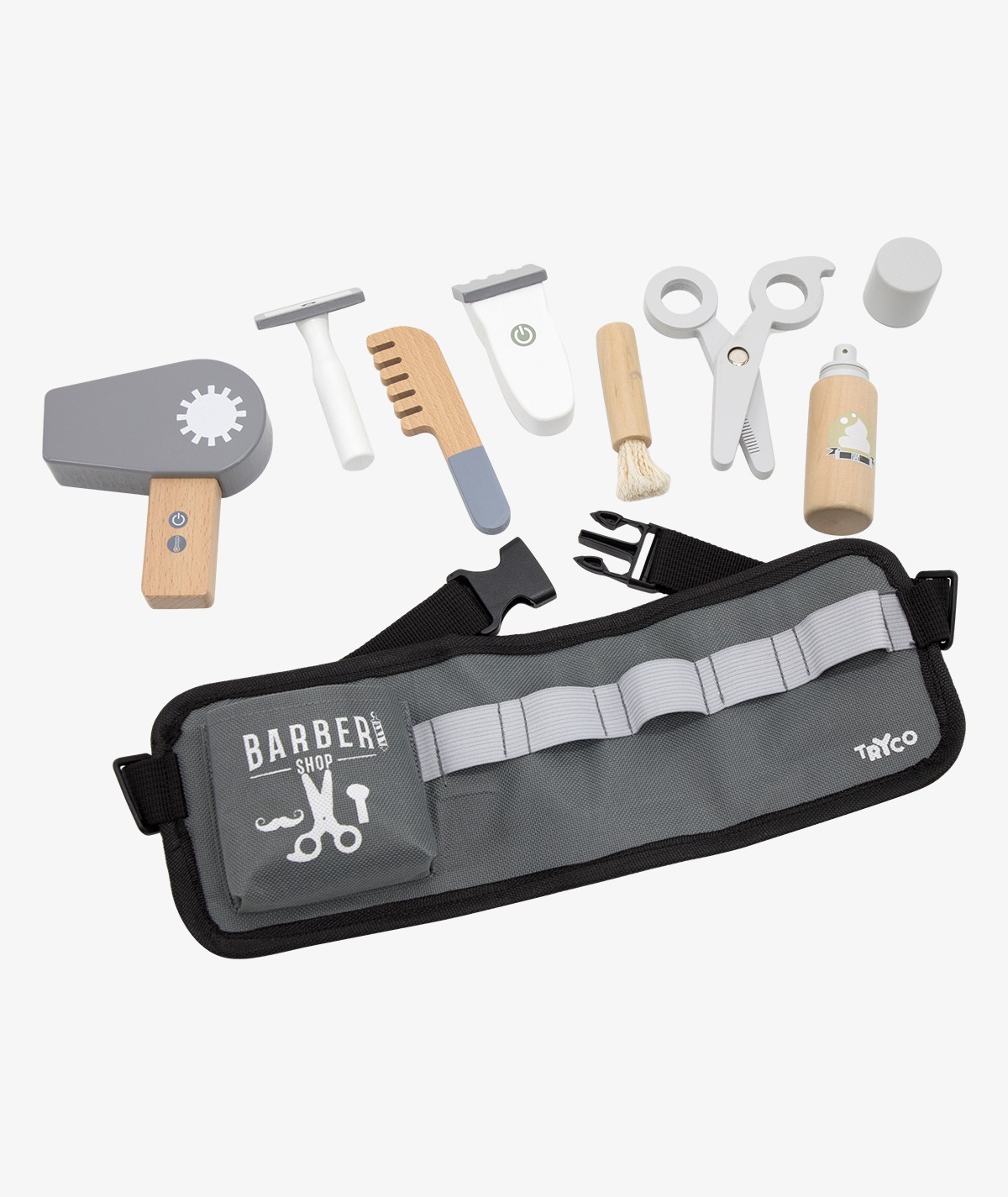 wooden-barberset Tryco Drveni set za male frizere - Image 1