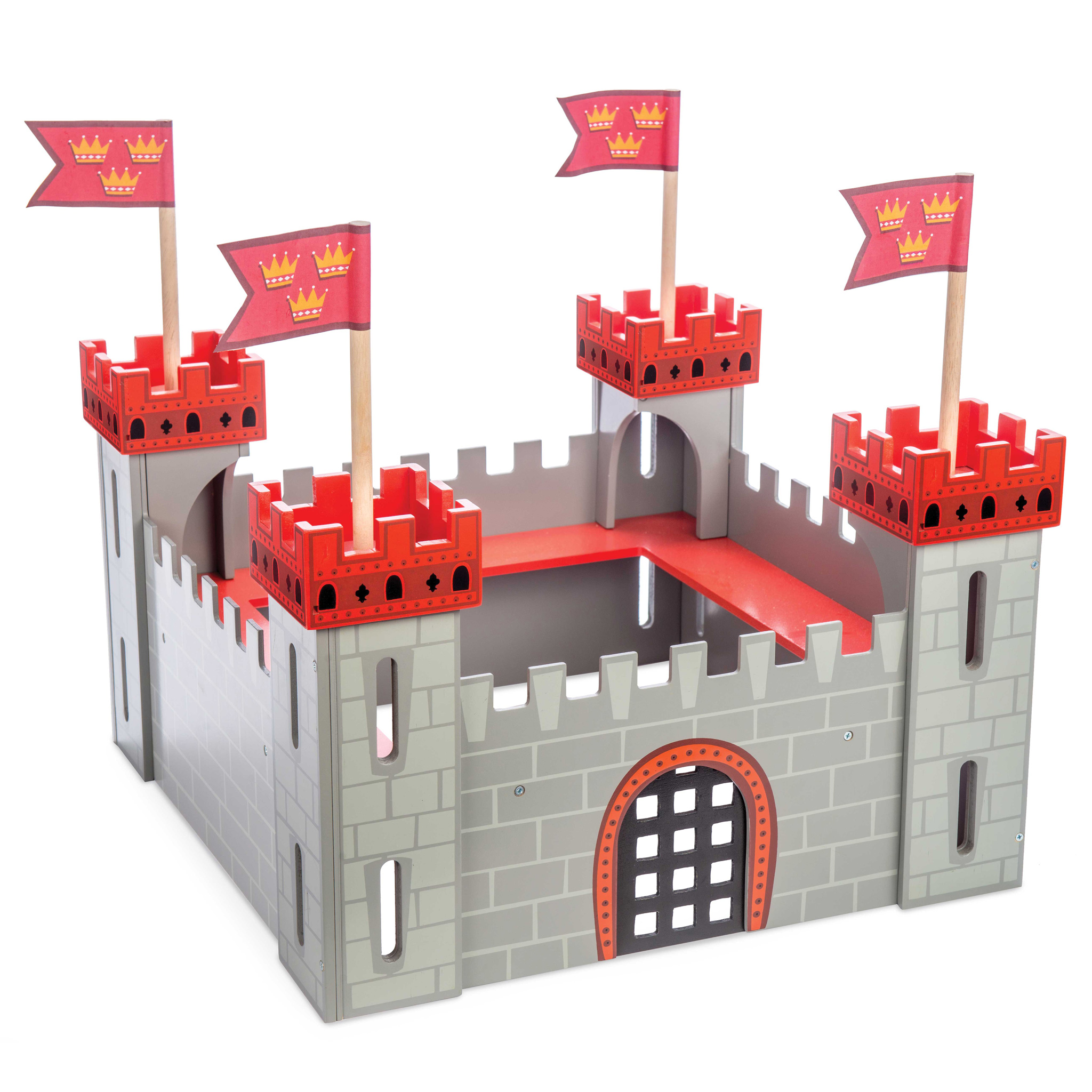 TV256-my-first-castle-eed-wooden-toy Le Toy Van Moj prvi drveni dvorac s bedemima i pokretnim mostom - Image 1