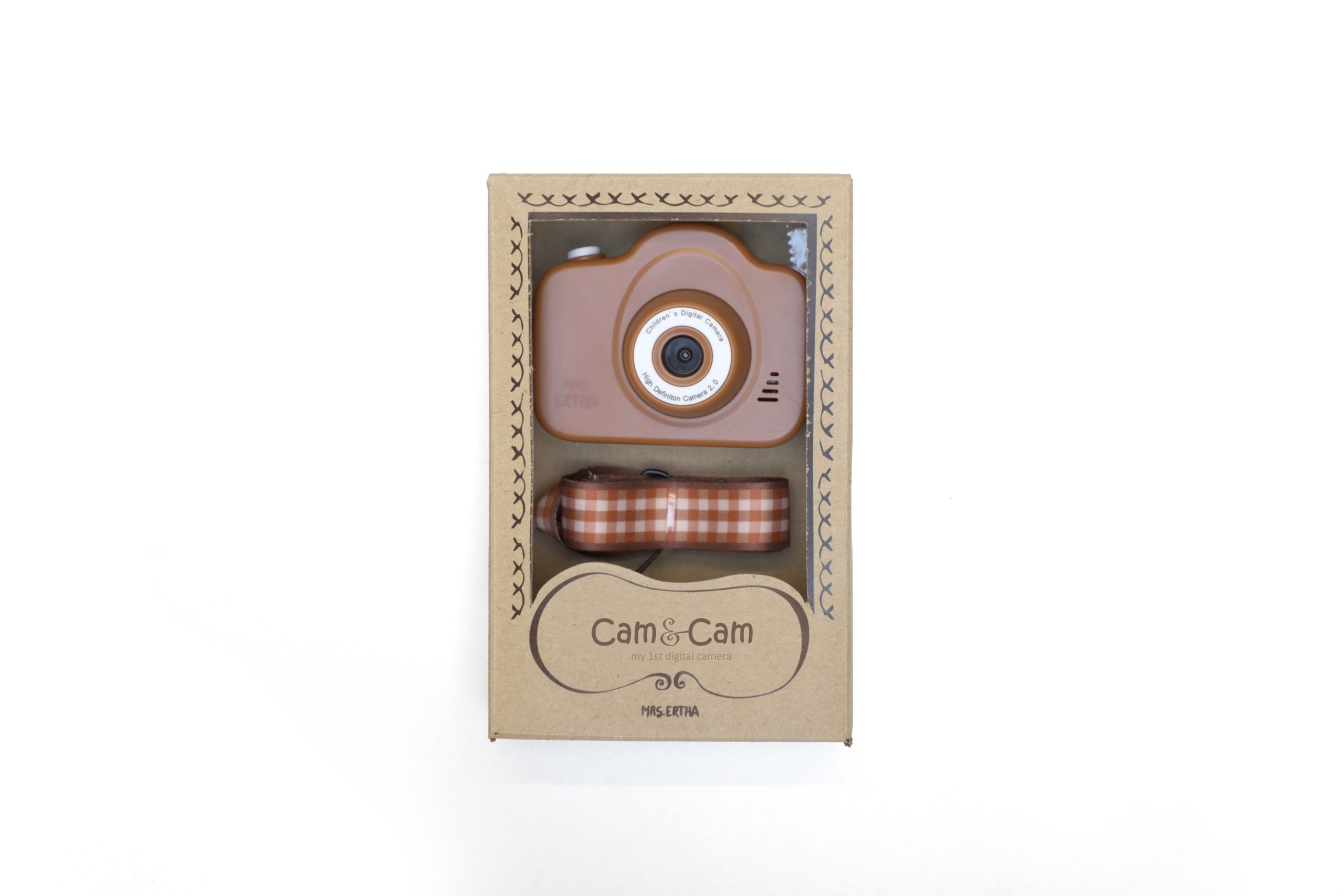 Cam Cam – My First Digital Camera UPGRADE Version – Dual Camera Vintage Squares Rusted Mrs Ertha Cam Cam - Moj Prvi Fotoaparat - Vintage Squares Rusted - Image 1