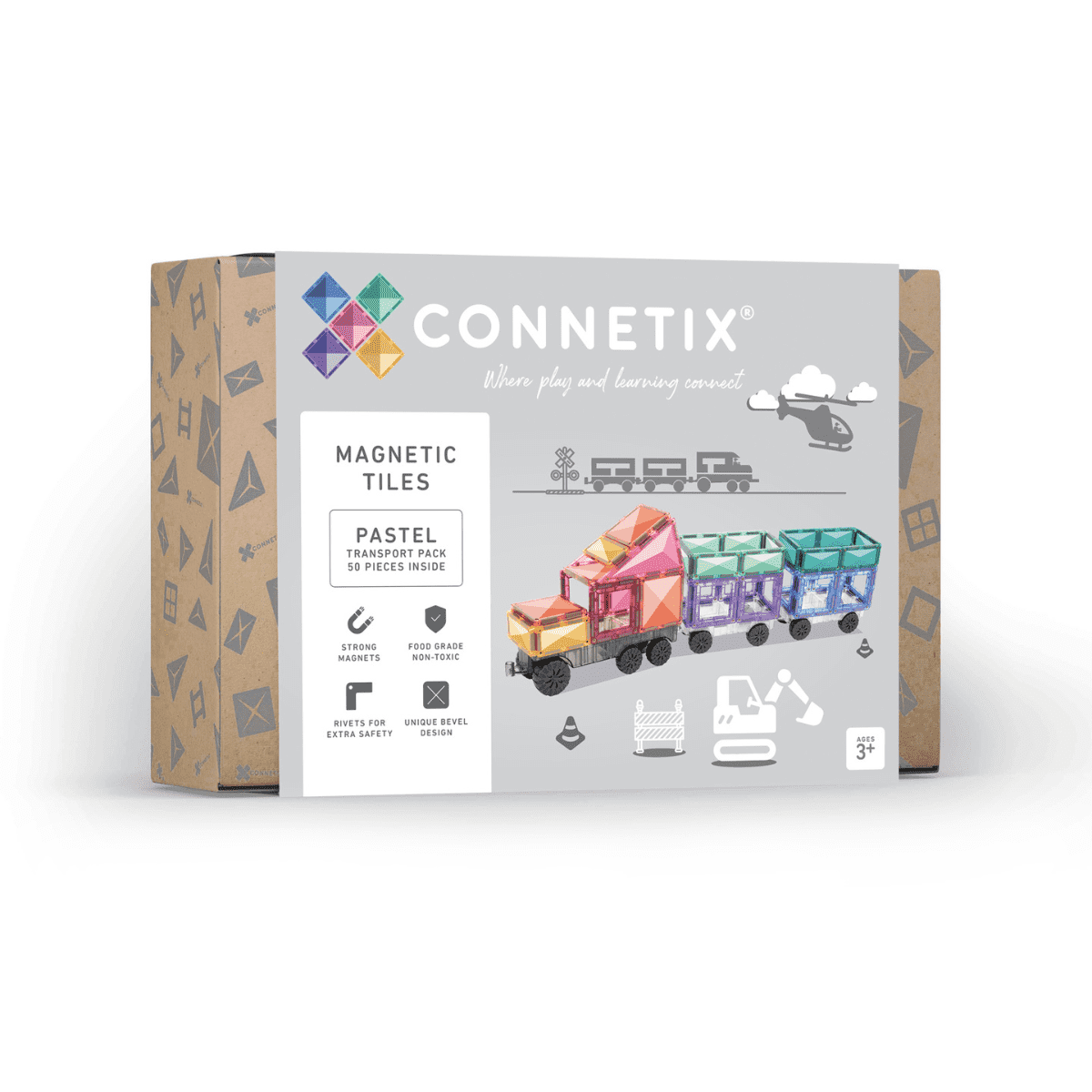 Connetix Tiles – Pastel Transport set (50 kom) Connetix Tiles - Pastel Transport set (50 kom)