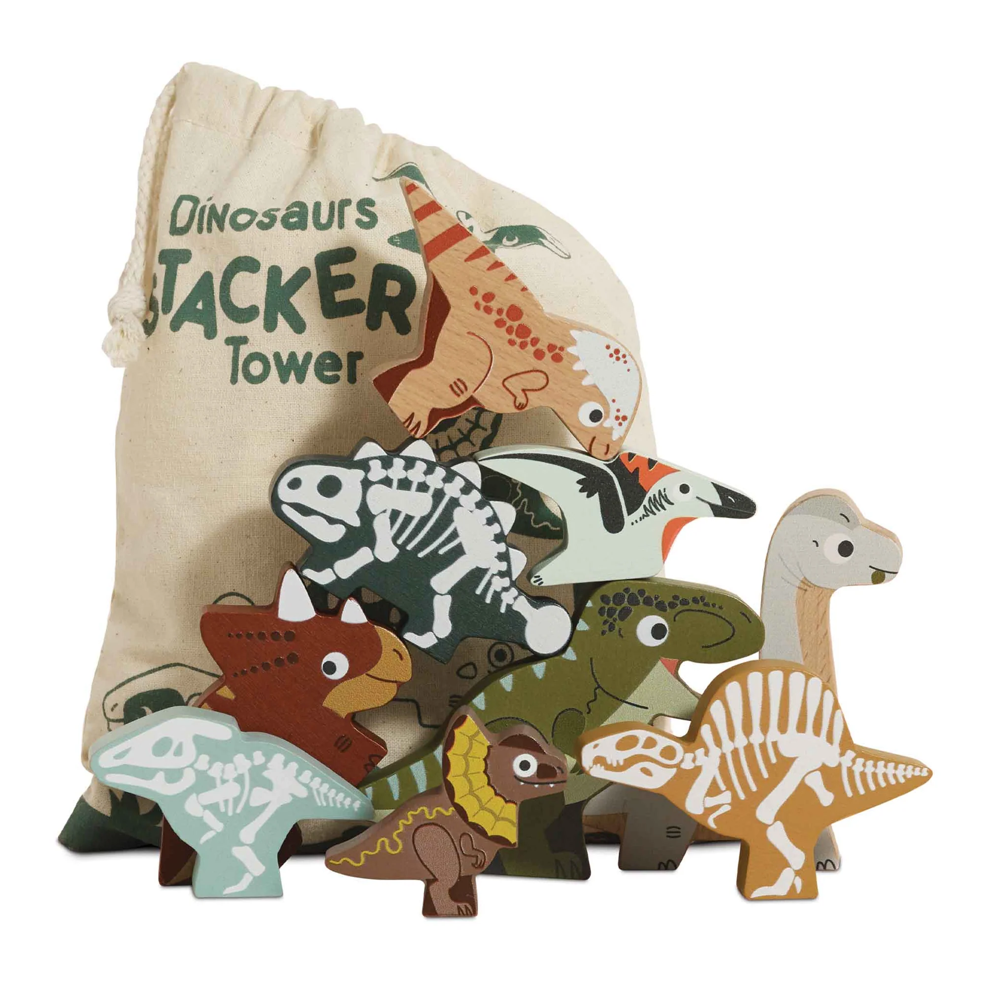 PL145-jurassic-stacking-dinosaur-wooden-toy-animals-T-rex-bag-fossils-bone-eco-fsc-plastic-free-baby-gift-green-blue-black_8 Le Toy Van Drvene životinjice za slaganje Jurassic