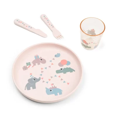 Done by Deer Dječiji set za jelo Foodie - Celebration Powder