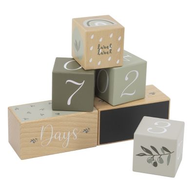 Label Label Drvene Milestone Kockice – Olive Green