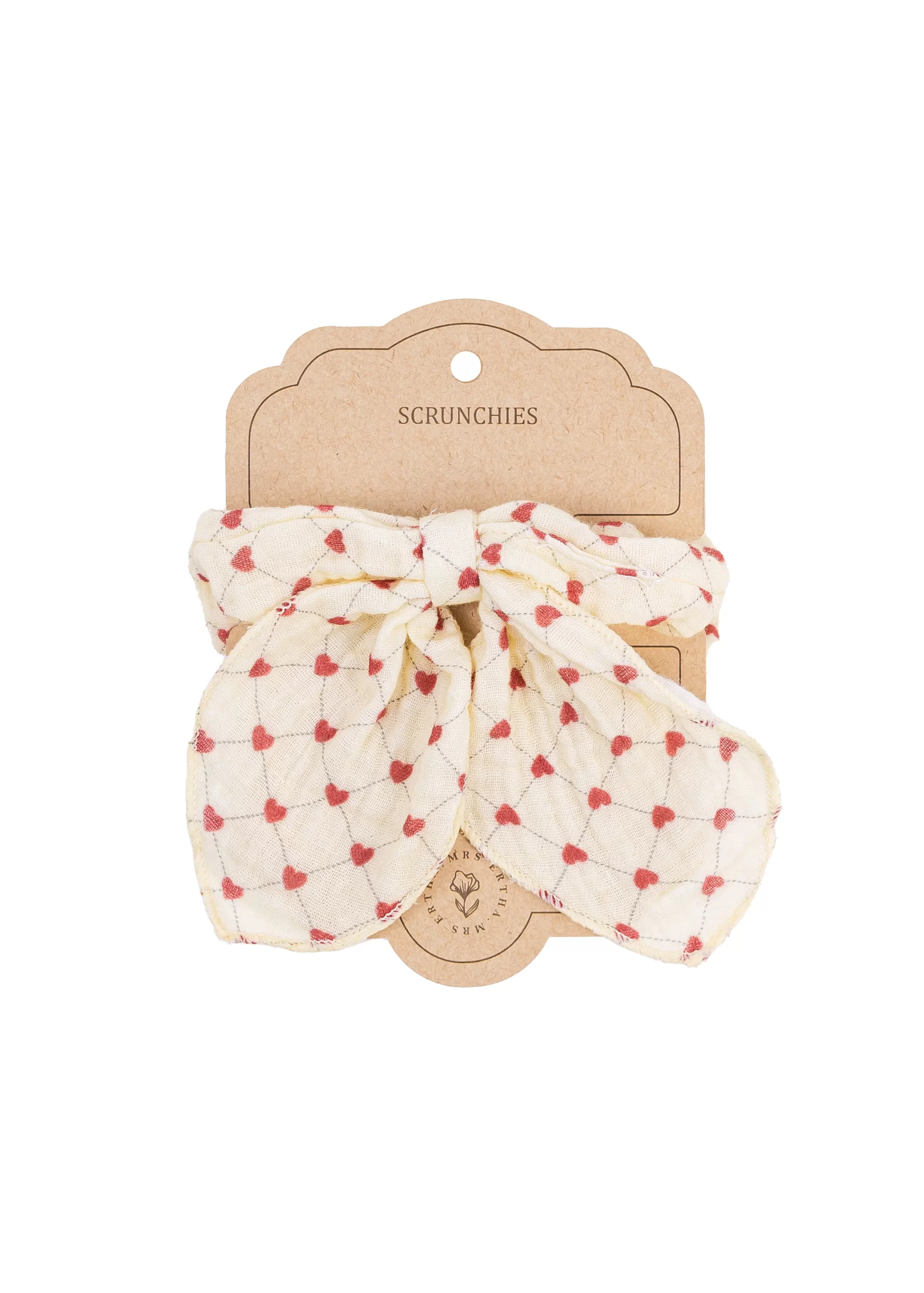MRE1376-lr1 Mrs Ertha Scrunchies ukrasna gumica sa mašnom – Lovely Roots - Image 1