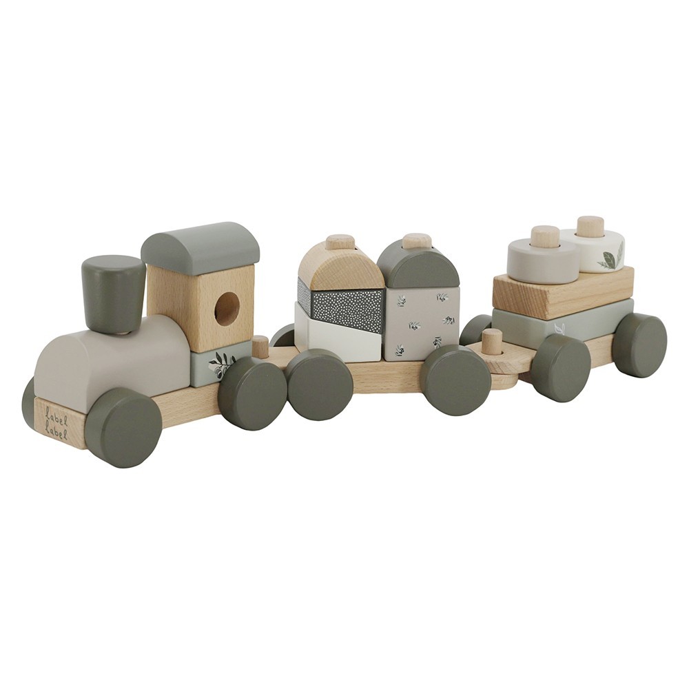 label-label-stacking-train-blue (2) Label Label Drveni didaktički vozić za slaganje - Olive Green - Image 1