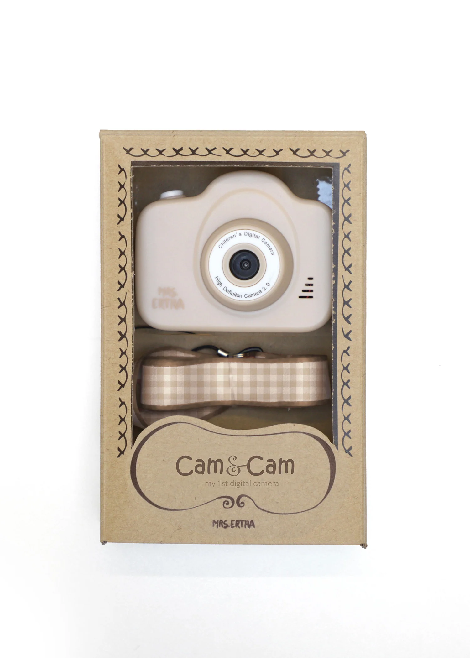 MRE1209-ssi1 Mrs Ertha Cam Cam v25 - Moj Prvi Fotoaparat - Soft Squares Ivory - Image 1
