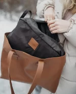 Elodie kožna torba za previjanje Chestnut Leather - Platinum proizvod - Image 5