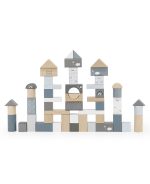 Label Label Drvene kocke za gradnju 50 kom - Blue