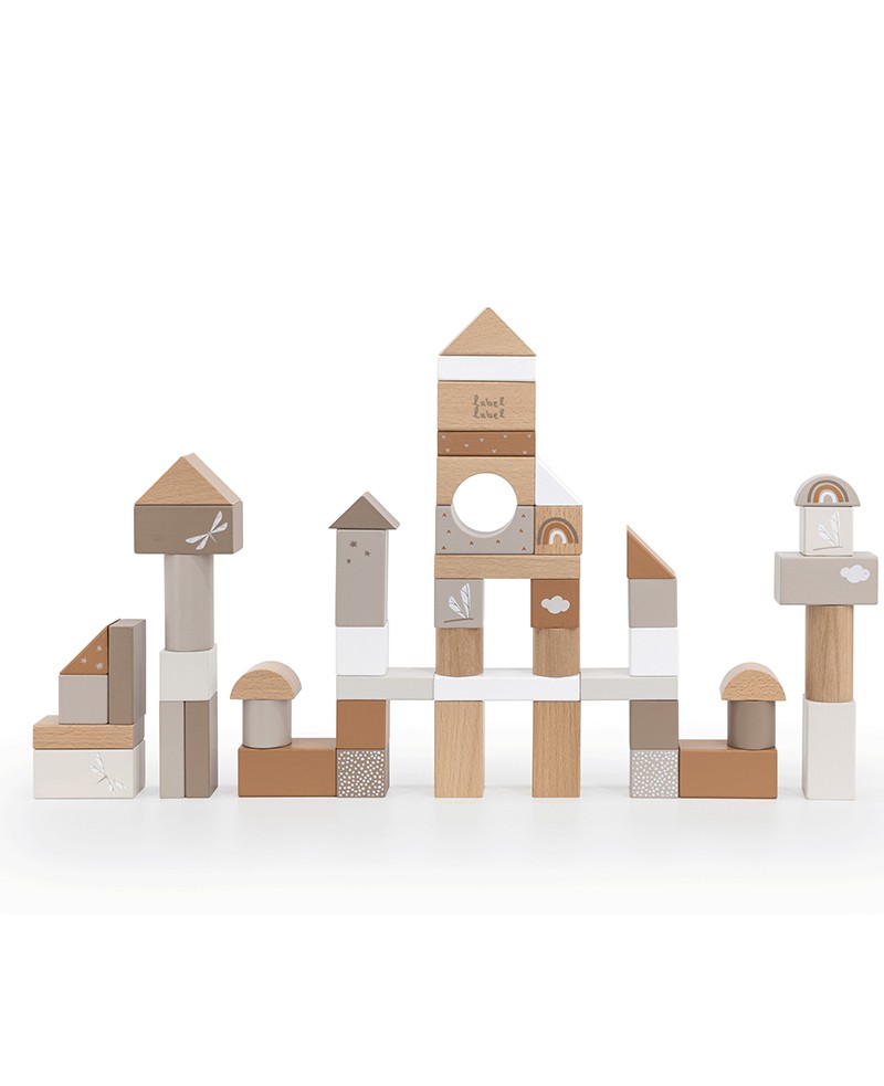 label-label-wooden-blocks-50pcs-ochre-LLWT-37100 Label Label Drvene kocke za gradnju 50 kom - Nougat - Image 1