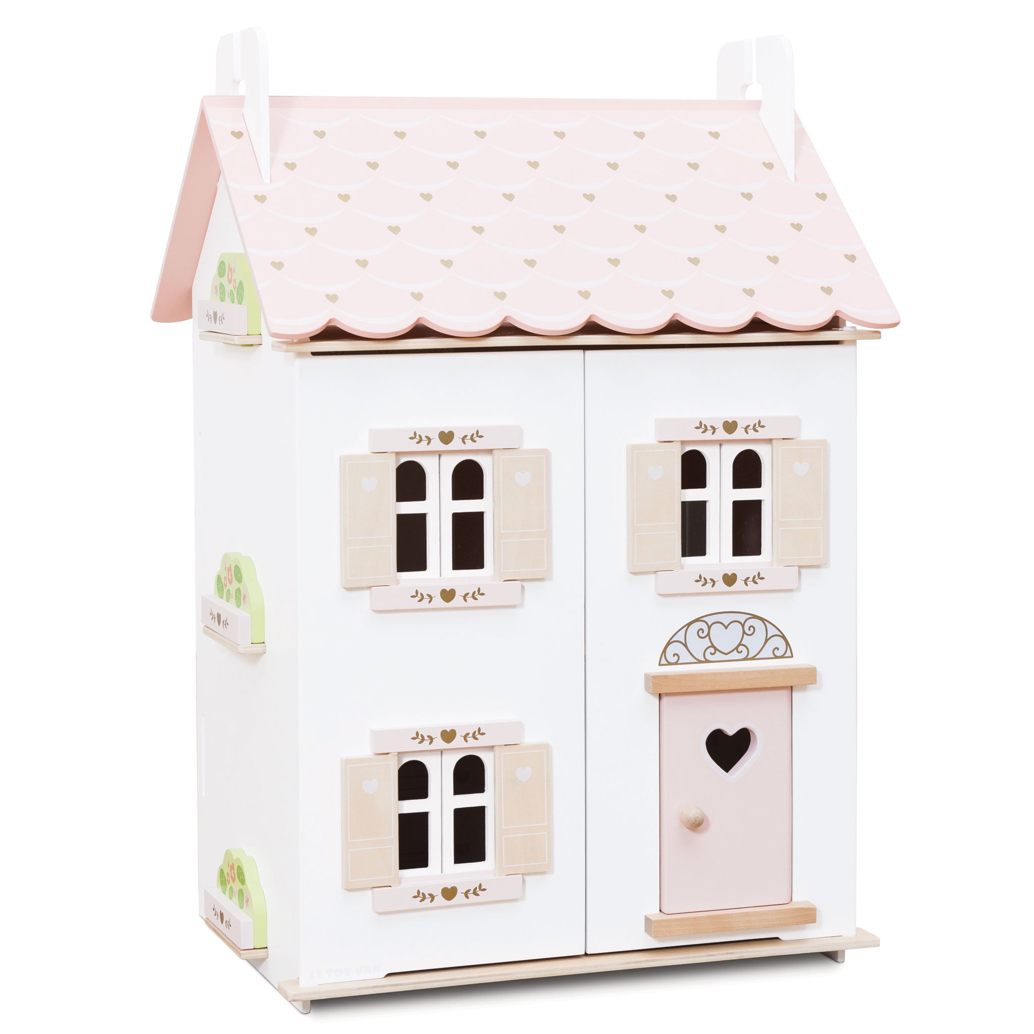 H124-rose-heart-dolls-house-cottage-pink-gold-and-white Rose Heart