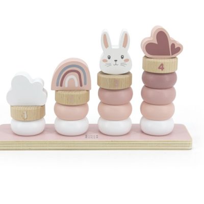 Label Label Drvena didaktička slagalica sa obručima - Pink