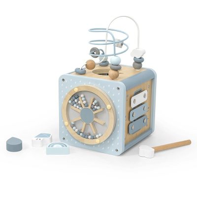 Label Label Drvena aktivnosna kocka - Blue