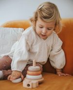 Label Label Drveni balansirajući toranj s obručima - Nougat - Image 2