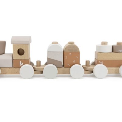 Label Label Drveni didaktički vozić za slaganje - Nougat