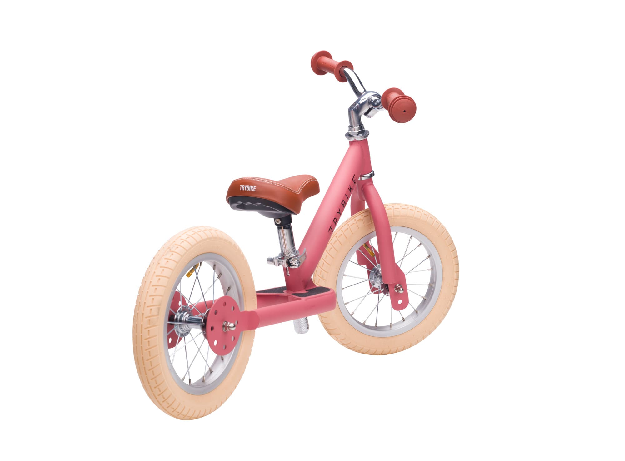 Trybike 2 wheeler matt pink (6) Trybike Balans bicikl 2u1 – Steel Vintage Pink Matt - Image 1