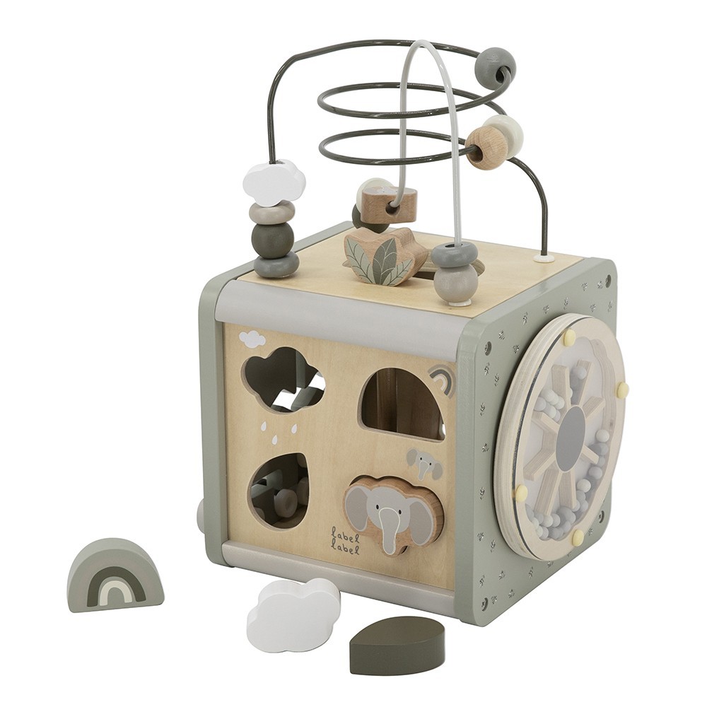 label-label-activity-cube-nougat Label Label Drvena aktivnosna kocka - Olive Green - Image 1