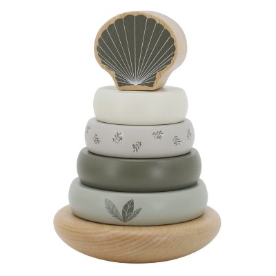 Label Label Drveni balansirajući toranj s obručima - Olive Green