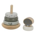 Label Label Drveni balansirajući toranj s obručima - Olive Green - Image 8