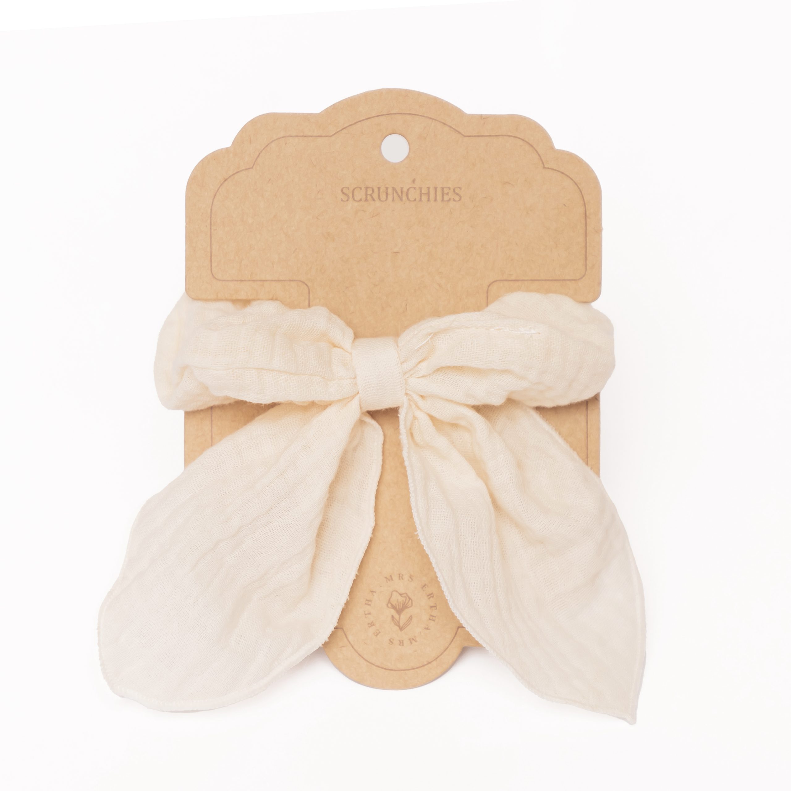 Scrunchies Vanilla Mrs Ertha Scrunchies ukrasna gumica sa mašnom - Vanilla - Image 1
