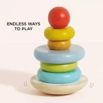 Le Toy Van Drveni toranj za slaganje s obručima – Duga - Image 5