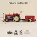 Le Toy Van Crveni drveni traktor sa prikolicom - Bertie - Image 7