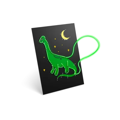 Kidywolf KIDYNEON Kreativni set za svjetleću zidnu dekoraciju - Dinosaur