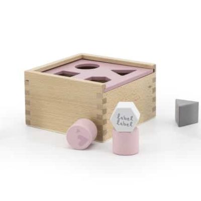 Label Label Drvena kutija za sortiranje oblika - Pink