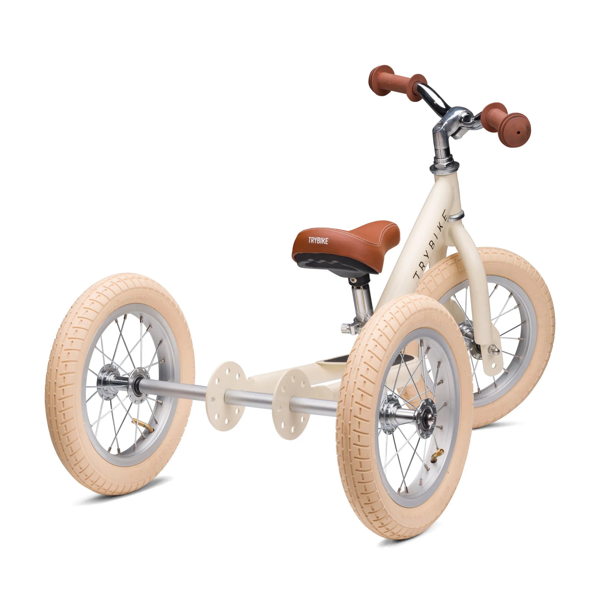 TBS3-vintage-cream-matt-font-sticker-3 Trybike Tricikl i balans bicikl - Steel Vintage Cream - Image 1
