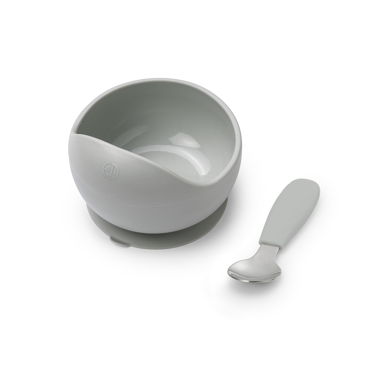 7333222019882-60245200184NA-Silicone-Bowl-Set-Mineral-Green -PP kopiera Elodie Set silikonska zdjelica i kašikica – Mineral Green - Image 1