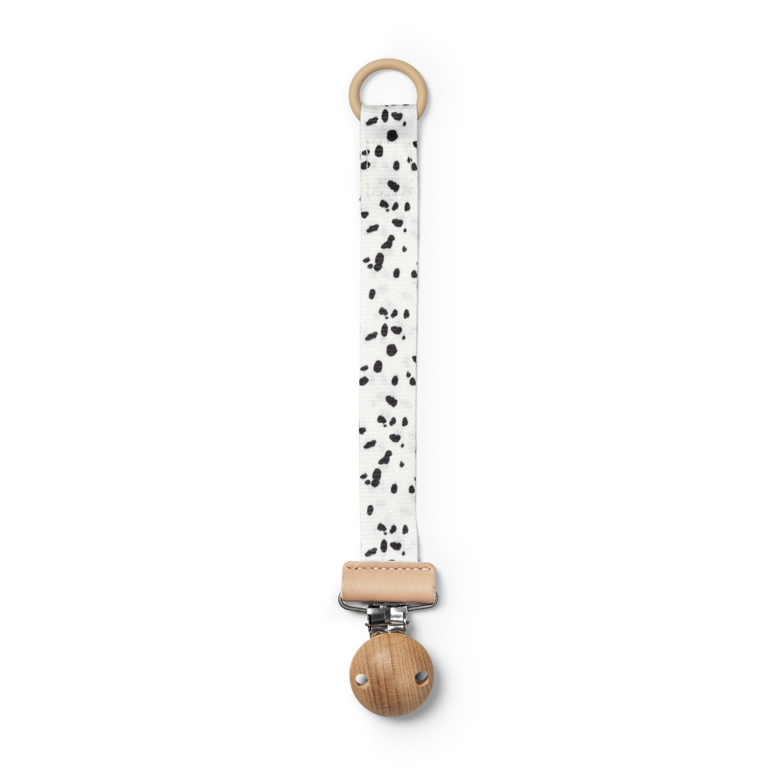 7333222020680-30155208416NA-Pacifier-Clip-Wood-Dalmatian-Dots-PP (1) Elodie Details vezica za cuclu/dudu - Dalmatian Dots - Image 1