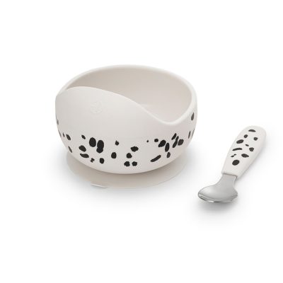 Elodie Set silikonska zdjelica i kašikica – Dalmatian Dots