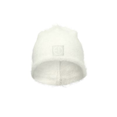 Elodie Plišana pletena kapa Furry Knit Beanie, Vanilla White