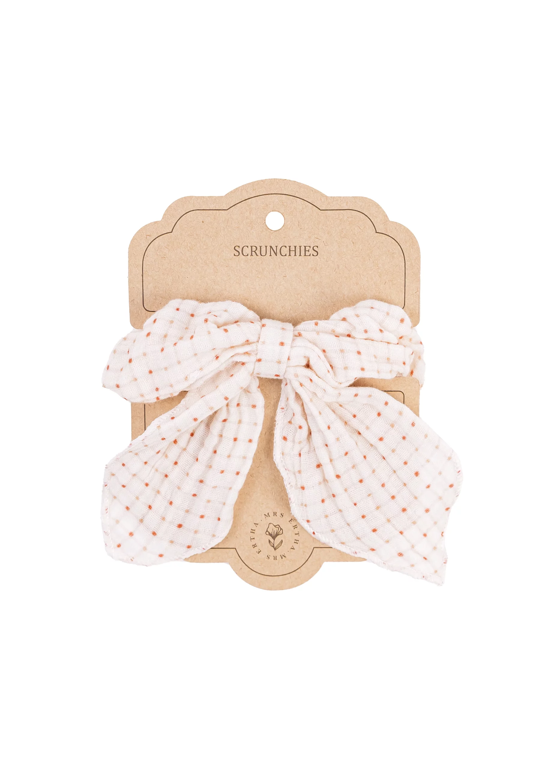 MRE1376-os1 Mrs Ertha Scrunchies ukrasna gumica sa mašnom – Organic Squares - Image 1