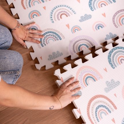 Family Nation Montessori puzzle podloga Rainbow – 175 × 117 cm – 6 dijelova