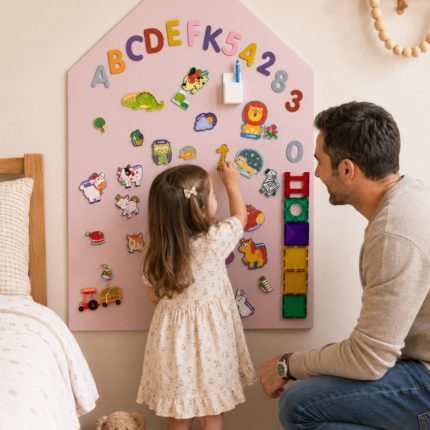 Family Nation MagneKids™ magnetna zidna tabla Kućica 70 × 44 cm – staroružičasta