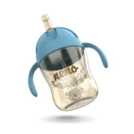 Neno Bebesito Blue – bočica sa slamkom i ručkama 240 ml (6m+) - Image 2