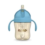 Neno Bebesito Blue – bočica sa slamkom i ručkama 240 ml (6m+) - Image 3