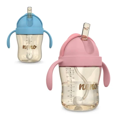 Neno Bebesito Pink – bočica sa slamkom i utegom 240 ml (6m+)