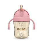 Neno Bebesito Pink – bočica sa slamkom i ručkama 240 ml (6m+) - Image 3
