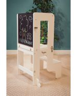 Family Nation Montessori toranj 3u1 White – magnetna tabla + sto i stolica - Image 9